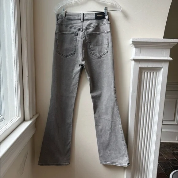 Express Light Gray High Rise Bootcut Women's Jeans - Picture 2 of 4